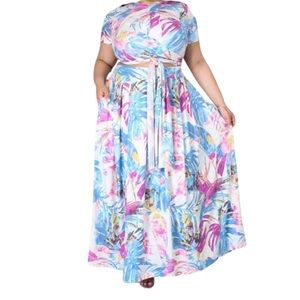 Two (2) PC Summer Flare Top and Skirt